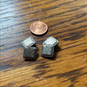 Vintage Silver Square Patterned Cufflinks